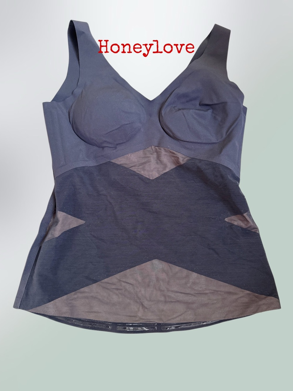 HONEYLOVE Black Mesh-Panel Shapewear Tank